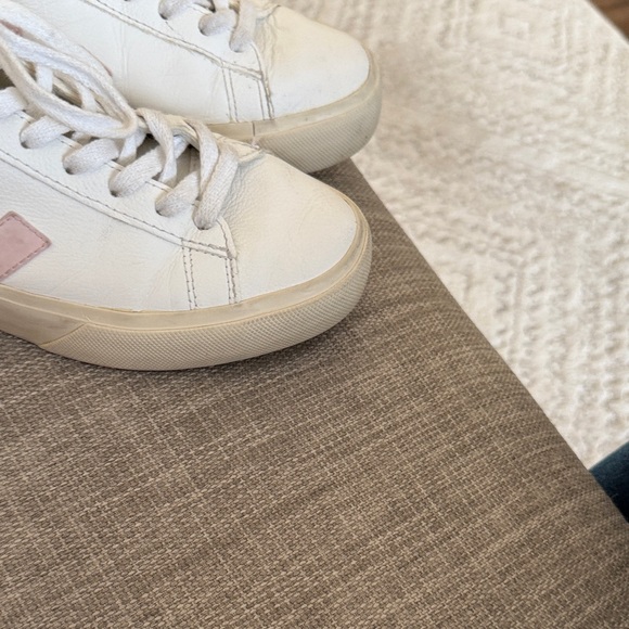 Veja Campo Women's White and Light Pink Sneakers - Picture 3 of 11
